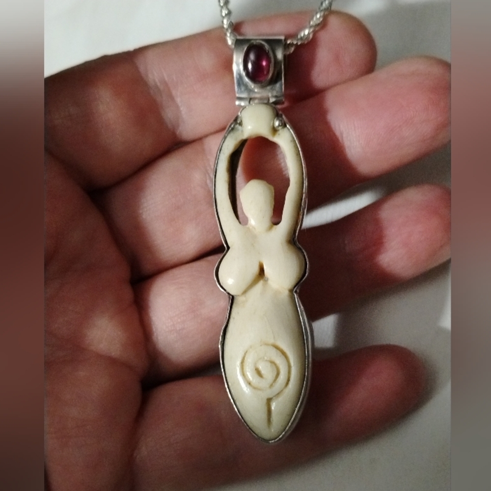 Artisan Carved Goddess Necklace